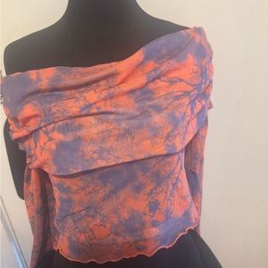 Y2K Tie-Dye Off-Shoulder Women's Top
